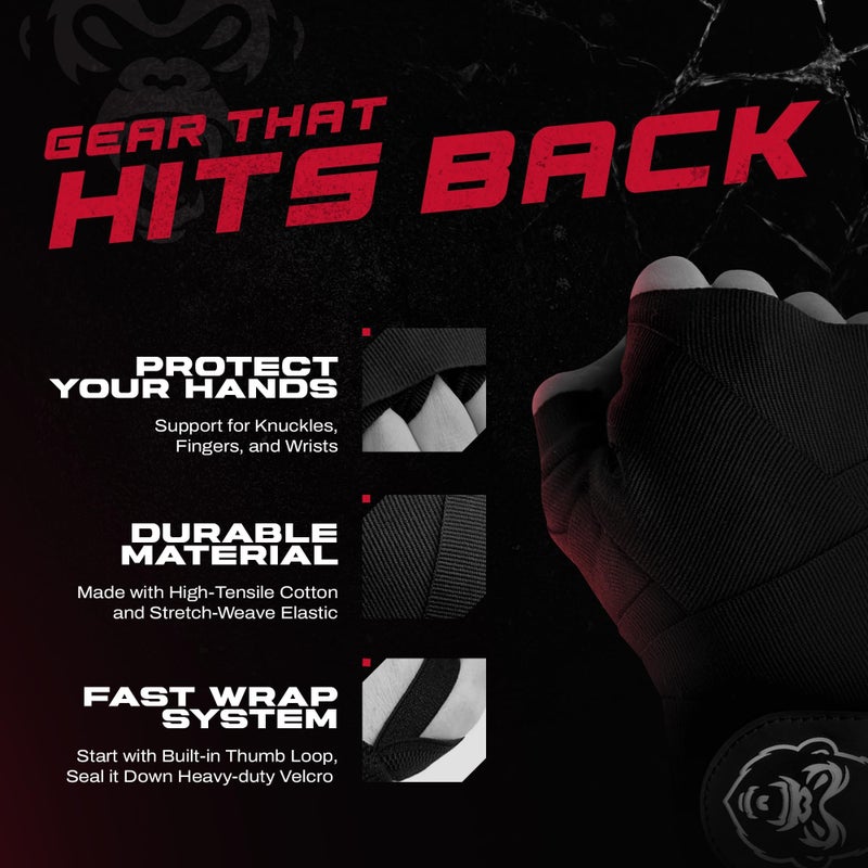 Beast Gear Boxing Hand Wraps 177 inches, Elastic Boxing Hand Wraps for Muay Thai MMA Boxing Martial Arts - Image 5